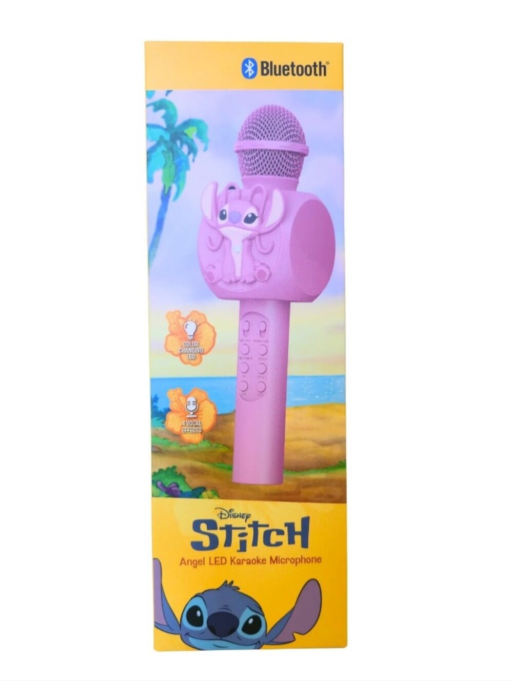 New! Disney Stitch Bluetooth Karaoke Microphone Featuring Angel